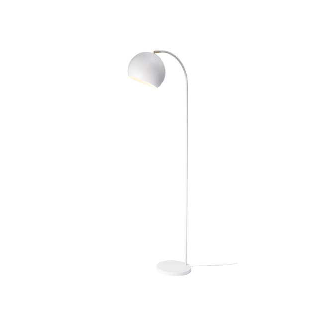 Nigel Floor Lamp - White - 1 - Modern minimalist desk lamp, sleek white design, elegant pendant light, contemporary lighting
