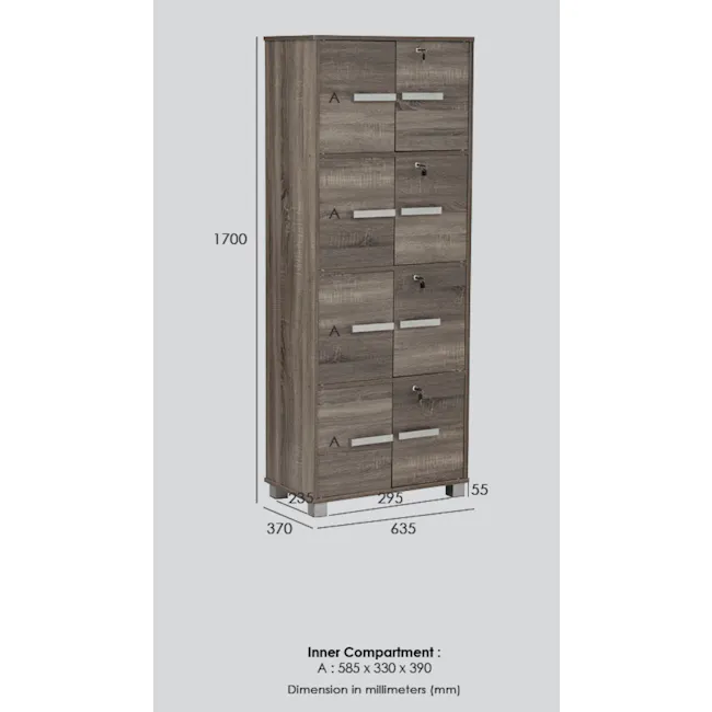 Naya 8 Door Cabinet - Ebonnese - 8