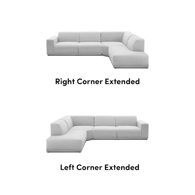 Milan 4 Seater Corner Extended Sofa - Caramel Tan (Faux Leather) - 5 - Sleek and modern design with right corner extended