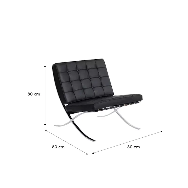 Benton Chair - Black (Genuine Cowhide) - 18
