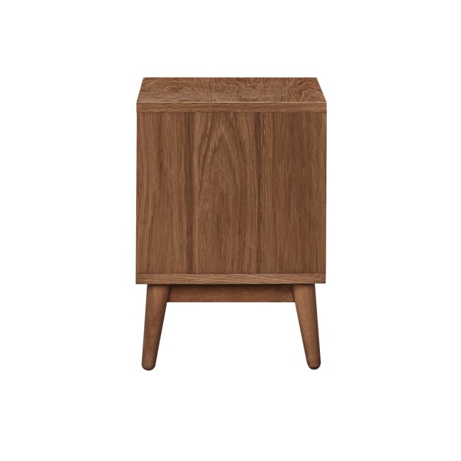 Zephyr 4 Drawer Queen Bed in Walnut, Anthracite Grey with 2 Kyoto Single Shelf Slim Bedside Table in Walnut - 15 - Wooden