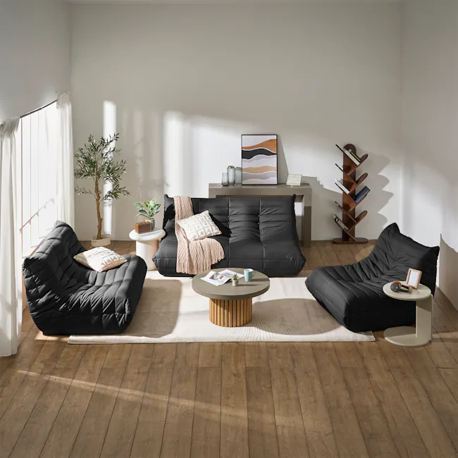 Hayward 1 Seater Low Sofa - Black (Pet Friendly) - 2