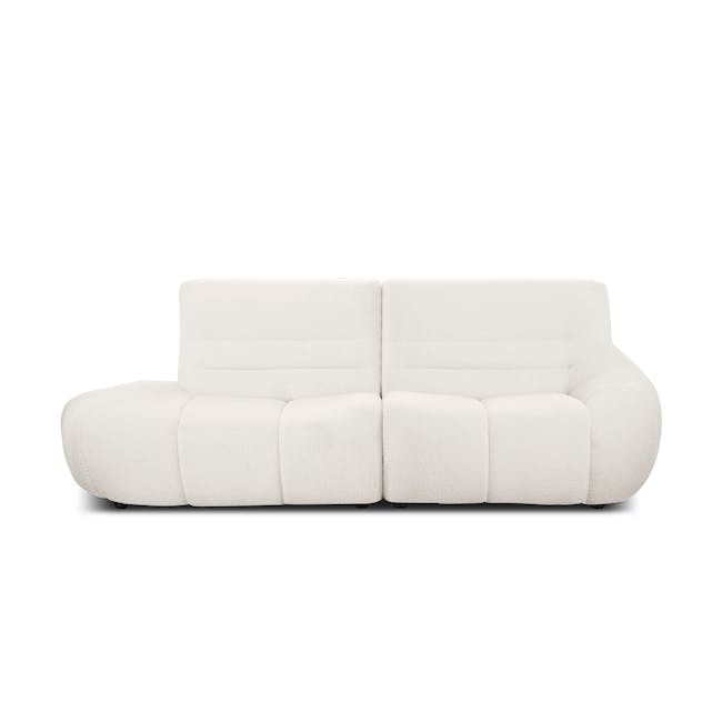 Tara 3 Seater Extended Sofa - Beige - 2 - Sleek, modern white sectional sofa with plush, soft cushions., Elegant, minimalist