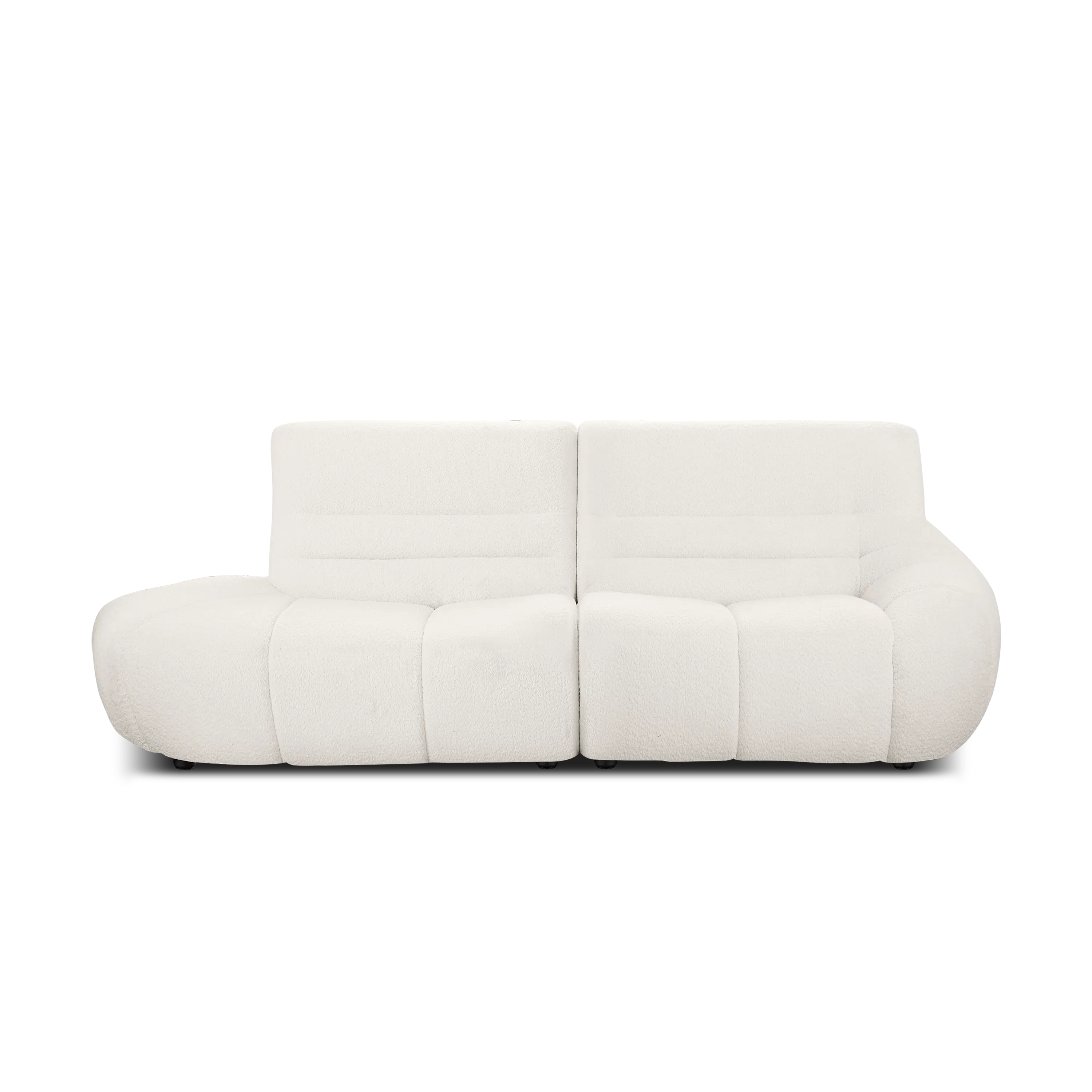 Tara Left Extended Chaise Sofa Unit - Beige - 15 - Sleek, modern white sectional sofa with plush, soft cushions., Elegant