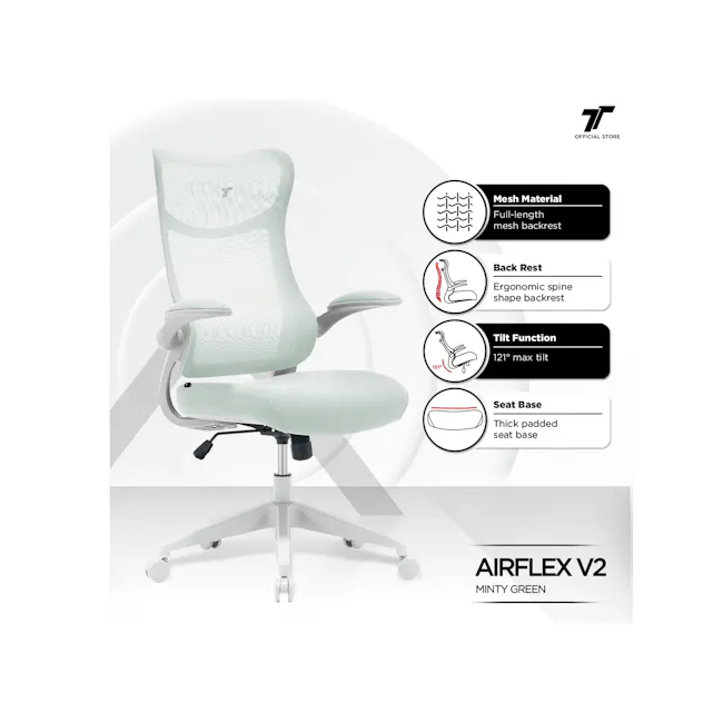 TT AIRFLEX V2 Ergochair - Minty Green - 2