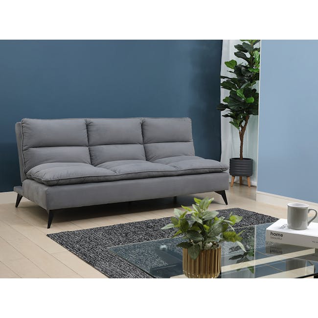 Helge 3 Seater Sofa Bed - Grey (Fabric) - 2