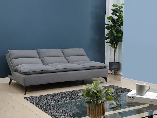 Helge 3 Seater Sofa Bed - Grey (Fabric) - 3