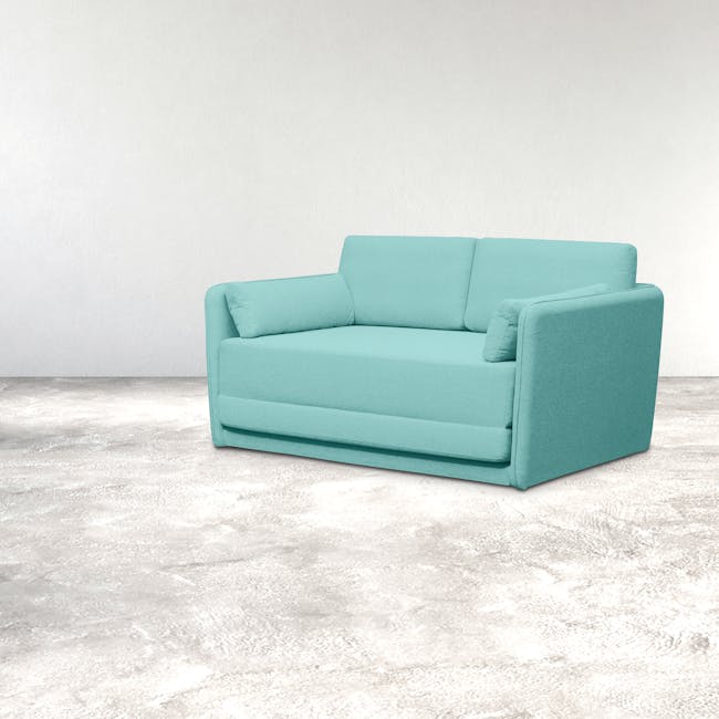 Greta 2 Seater Sofa Bed - Mint - 1