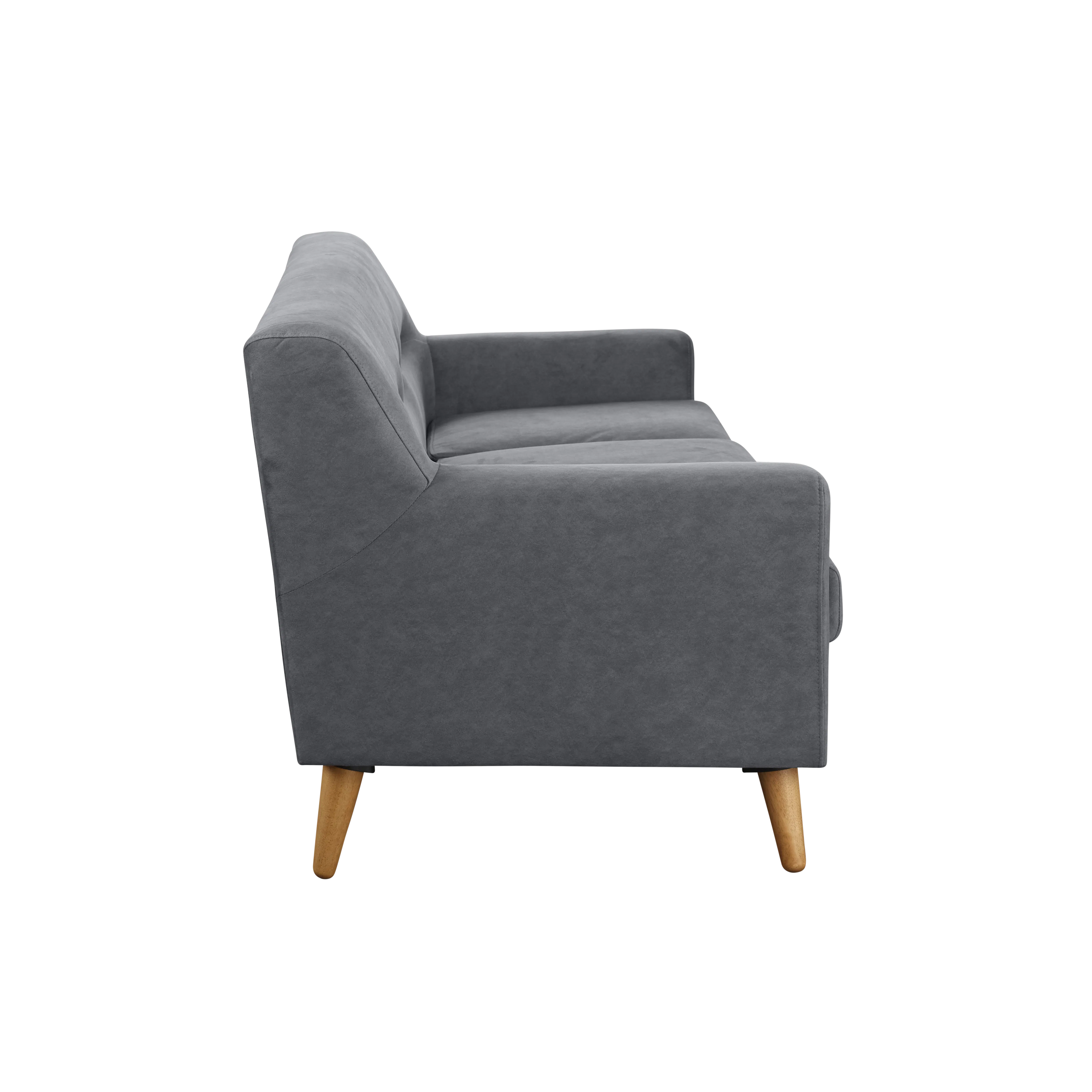 Damien 3 Seater Sofa with Damien 2 Seater Sofa - Dark Grey (Scratch Resistant Fabric) - 15 - Grey upholstered armchair