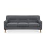 Damien 3 Seater Sofa with Damien Armchair - Dark Grey (Scratch Resistant Fabric) - 1