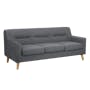 Damien 3 Seater Sofa with Damien Armchair - Dark Grey (Scratch Resistant Fabric) - 2