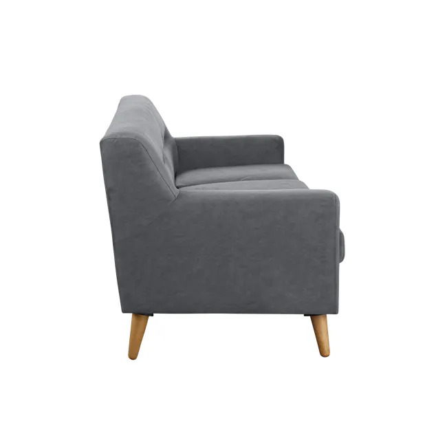 Damien 3 Seater Sofa with Damien Armchair - Dark Grey (Scratch Resistant Fabric) - 4 - Grey upholstered armchair, modern