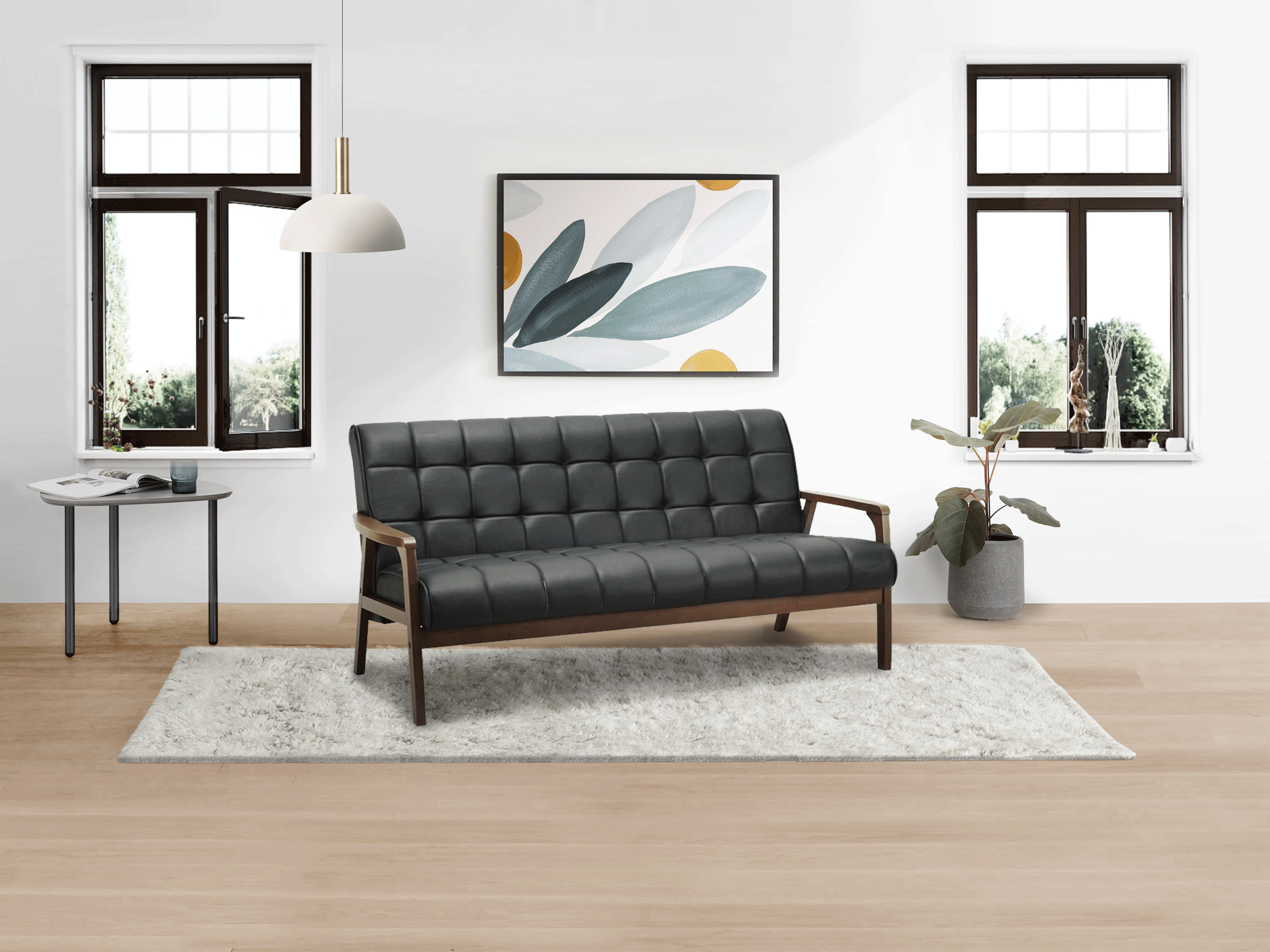 Tucson 3 Seater Sofa Cocoa, Espresso (Faux Leather), Malmo HipVan
