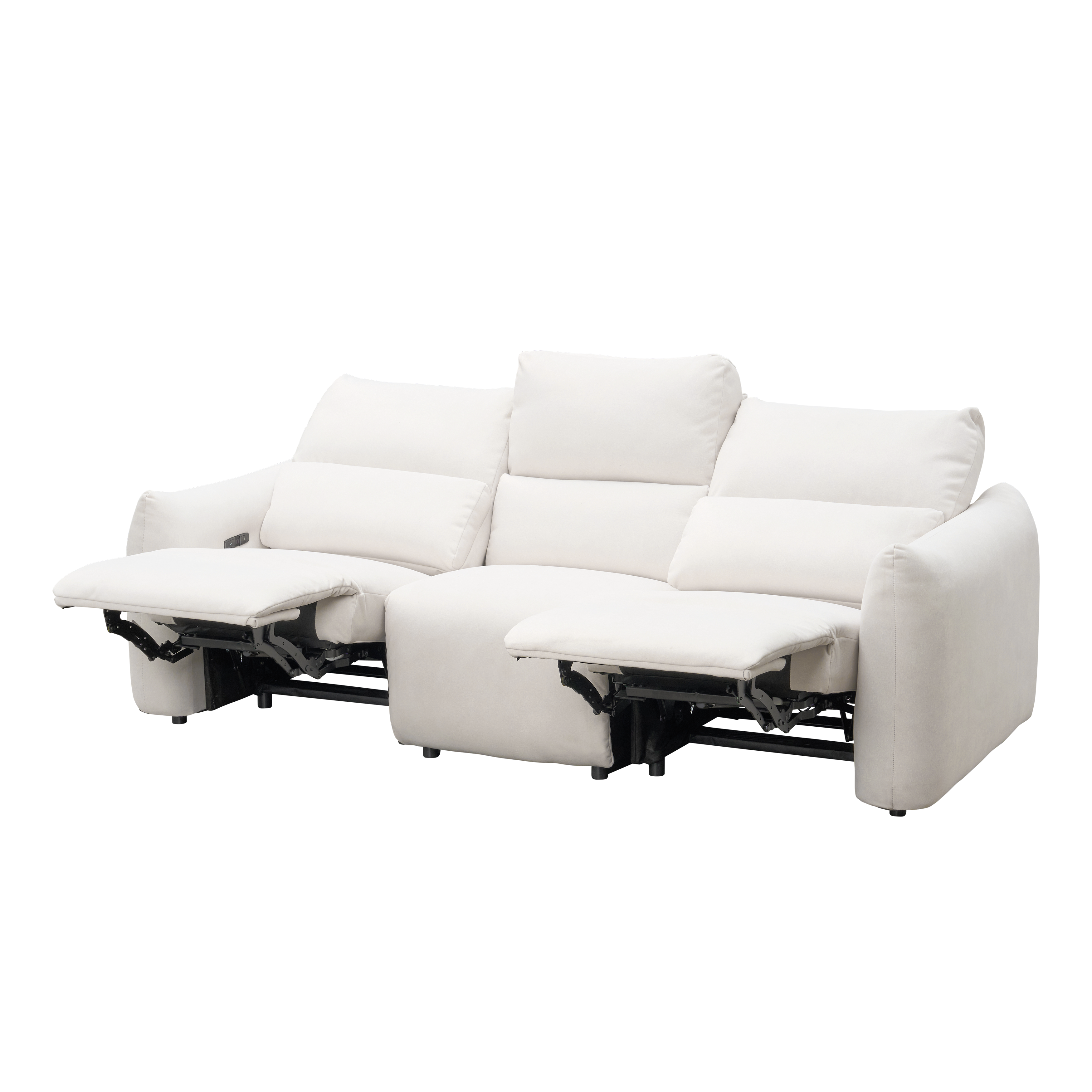 Leighton 3 Seater Power Recliner - Pearl River (Scratch Resistant Fabric) - Zero Wall