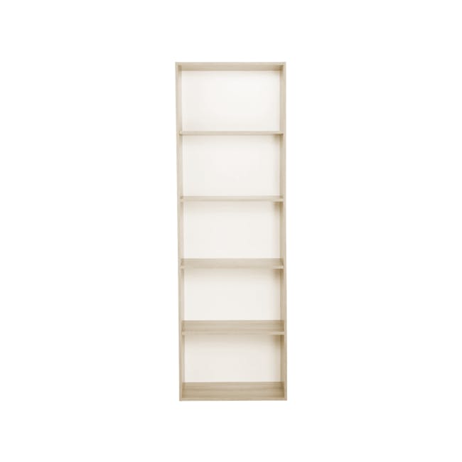 Hitoshi 5-Tier Bookshelf - Natural, White - 0
