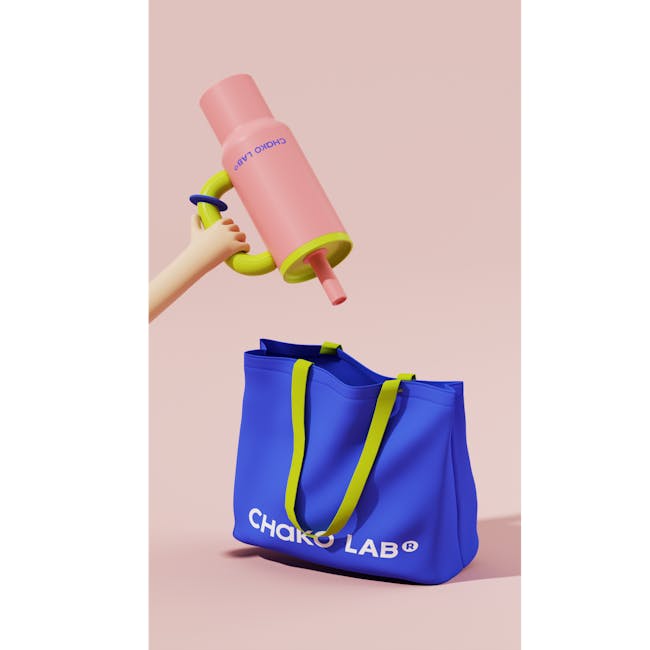 CHAKOLAB BAWANG Thermal Cup 1050ml - Orange Blue - 6 - Chako Lab pink water bottle, hand holding water bottle, blue bag with