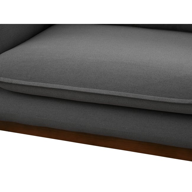 Tate 3 Seater Sofa - Charcoal Grey - 8 - Grey upholstered sofa, textured fabric, modern design, wooden frame, minimalist