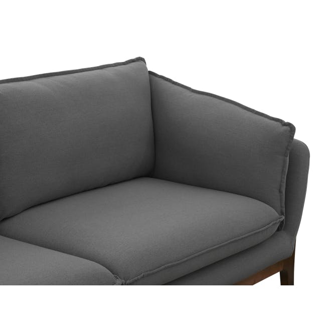 Tate 3 Seater Sofa - Charcoal Grey - 5 - Grey upholstered sofa, modern design, textured fabric, comfortable seating