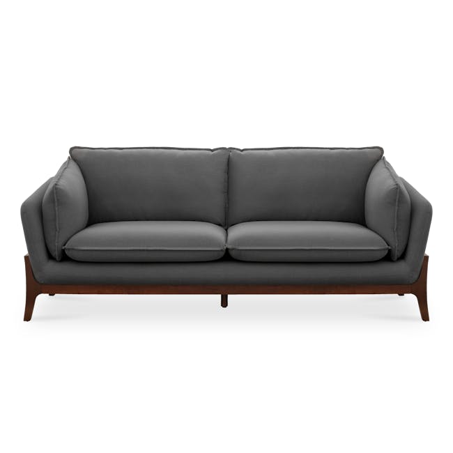 Tate 3 Seater Sofa - Charcoal Grey - 1 - Grey upholstered sectional sofa, modern design, minimalist style, comfortable
