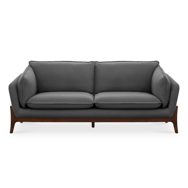 Tate 3 Seater Sofa - Charcoal Grey - 1 - Grey upholstered sectional sofa, modern design, minimalist style, comfortable