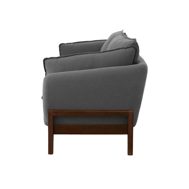 Tate 3 Seater Sofa - Charcoal Grey - 3 - Grey upholstered armchair, modern design, comfortable seating, sleek lines, plush