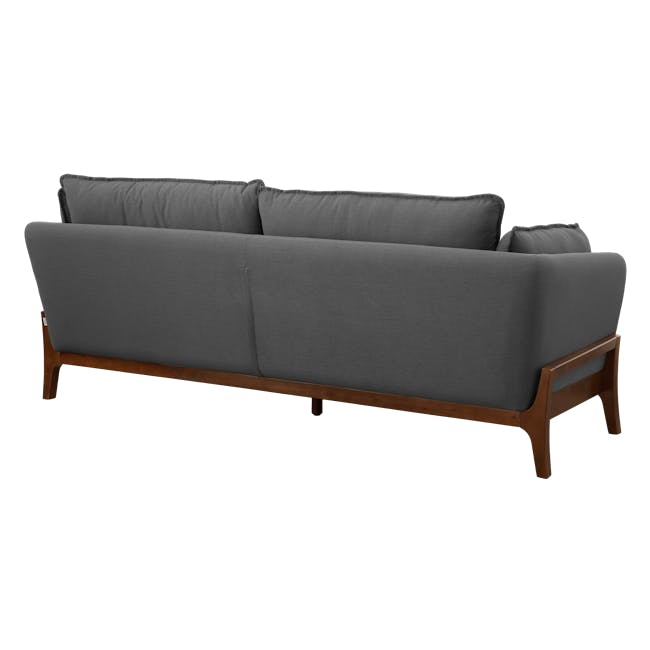 Tate 3 Seater Sofa - Charcoal Grey - 4 - Grey upholstered sectional sofa, wooden frame, modern design, comfortable seating