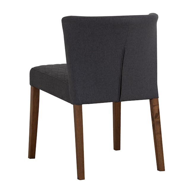 Rhoda Dining Chair - Cocoa, Hale - 4 - Dark gray upholstered chair, wooden legs, minimalist design, comfortable seating