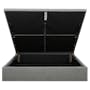 Aspen King Storage Bed in Midnight Grey with 2 Kyoto Top Drawer Bedside Table in Walnut - 2