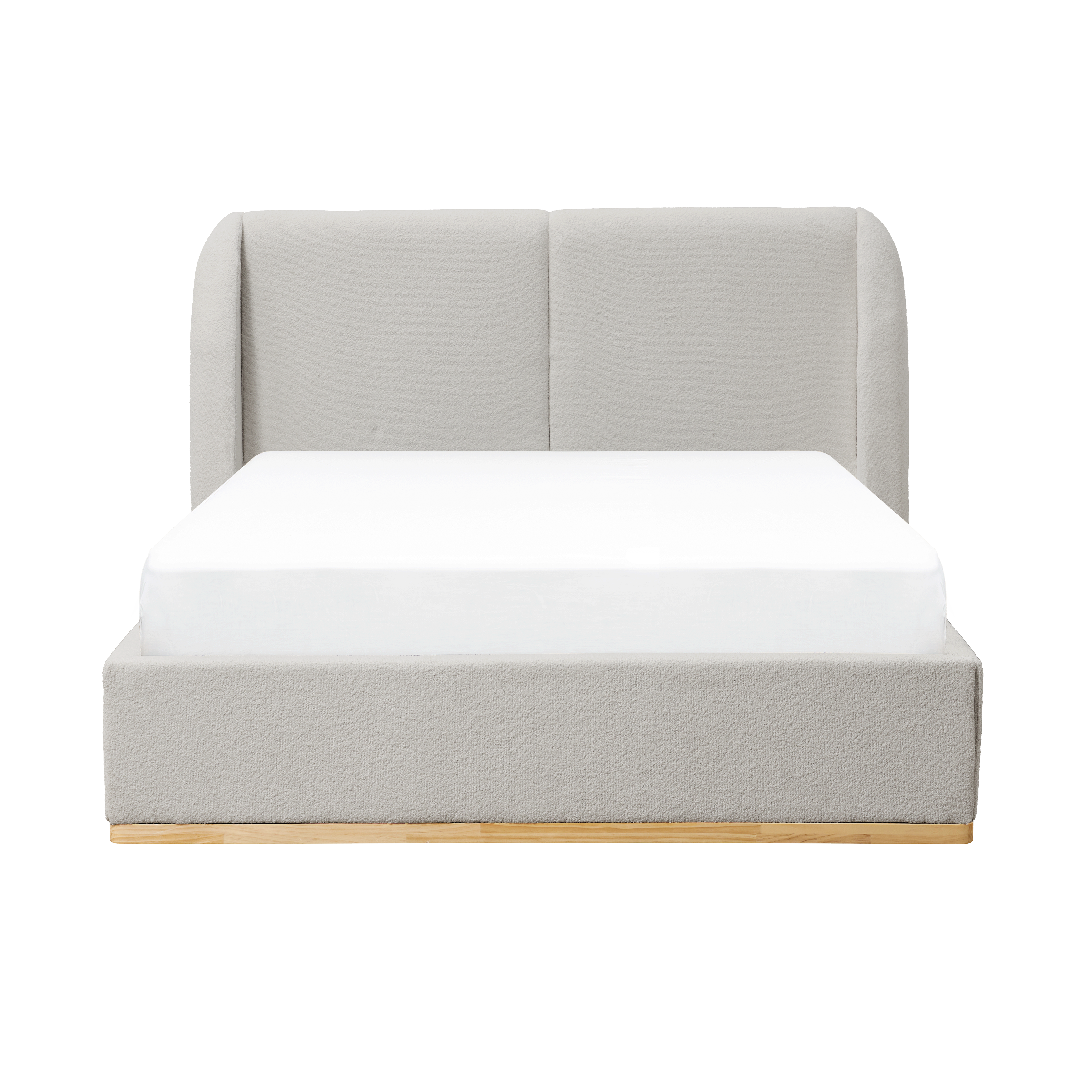 Nova Queen Storage Bed - Light Grey Boucle