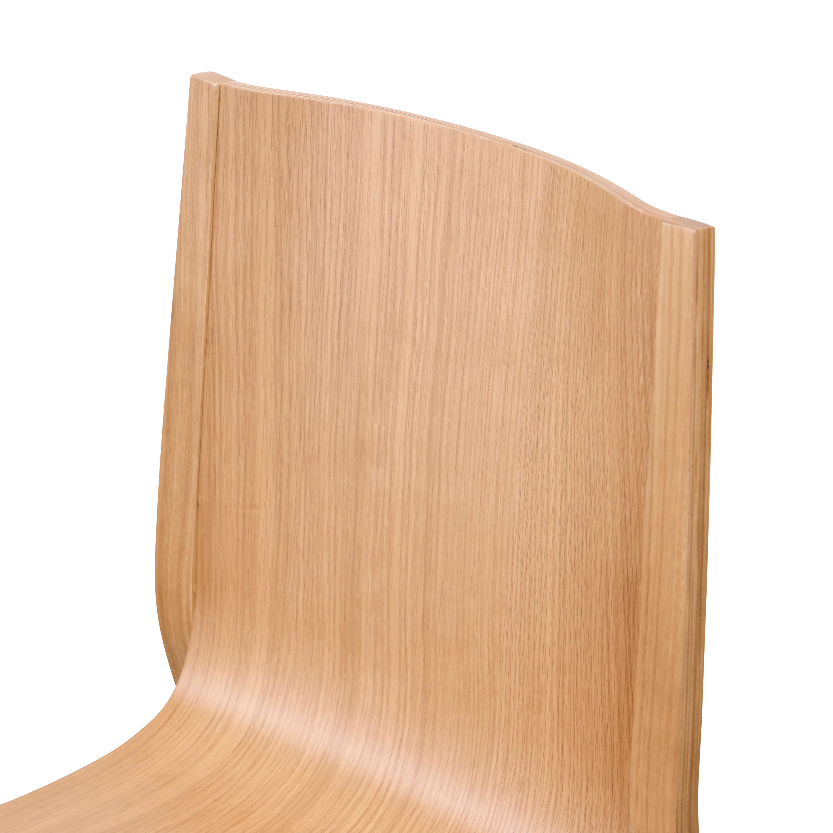 Reyes Chair - Oak - 9 - Smooth wooden surface, natural wood grain, light brown color, curved wooden edge, wood texture, wood
