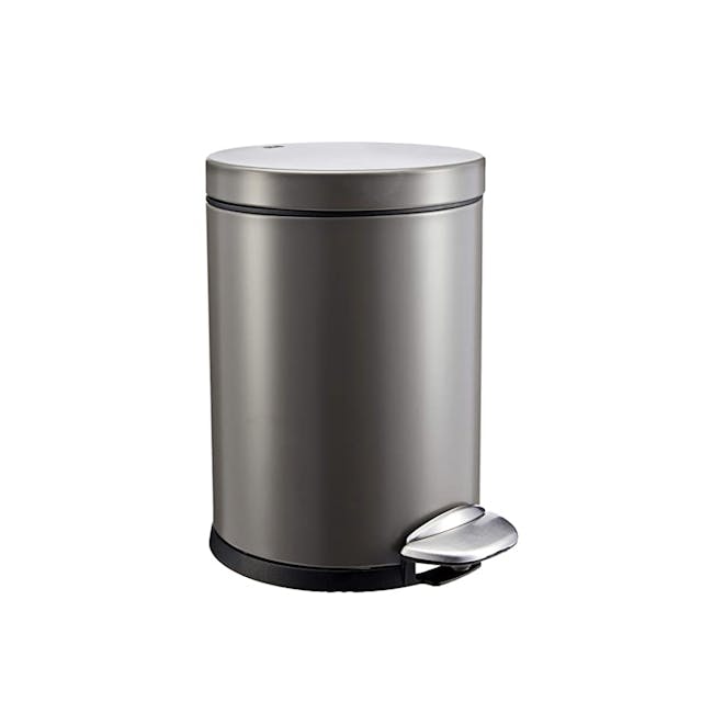 EKO Luna Stainless Steel Step Bin With Soft Closing Lid - Titanium Grey (4 Sizes) - 0