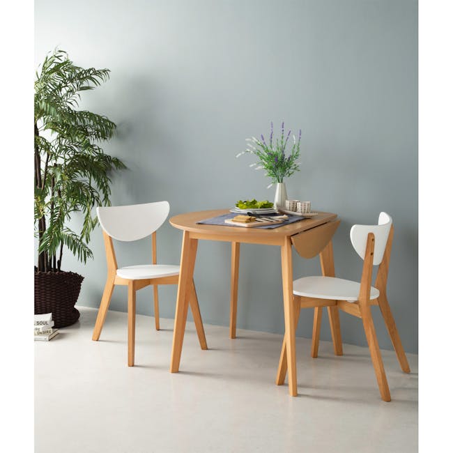 Odessa Round Extendable Dining Table 0.9m - Natural - 4