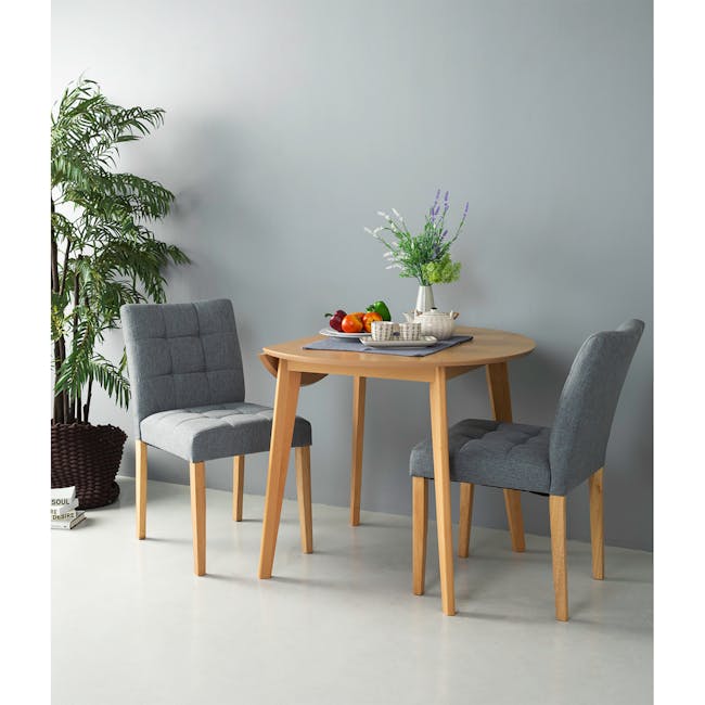 Odessa Round Extendable Dining Table 0.9m - Natural - 8