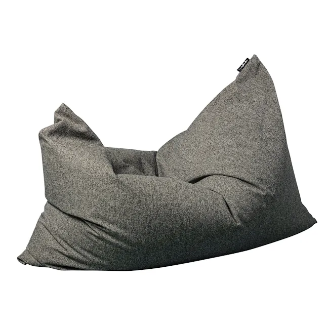 SoftRock Vesuvius Linen Rectangle Bean Bag - Osbourne - 1 - gray fabric pouf, modern seating, cozy throw blanket
