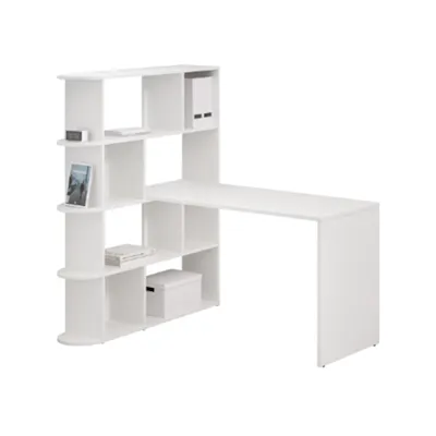 Andy Study Table with 4 Tier Shelf