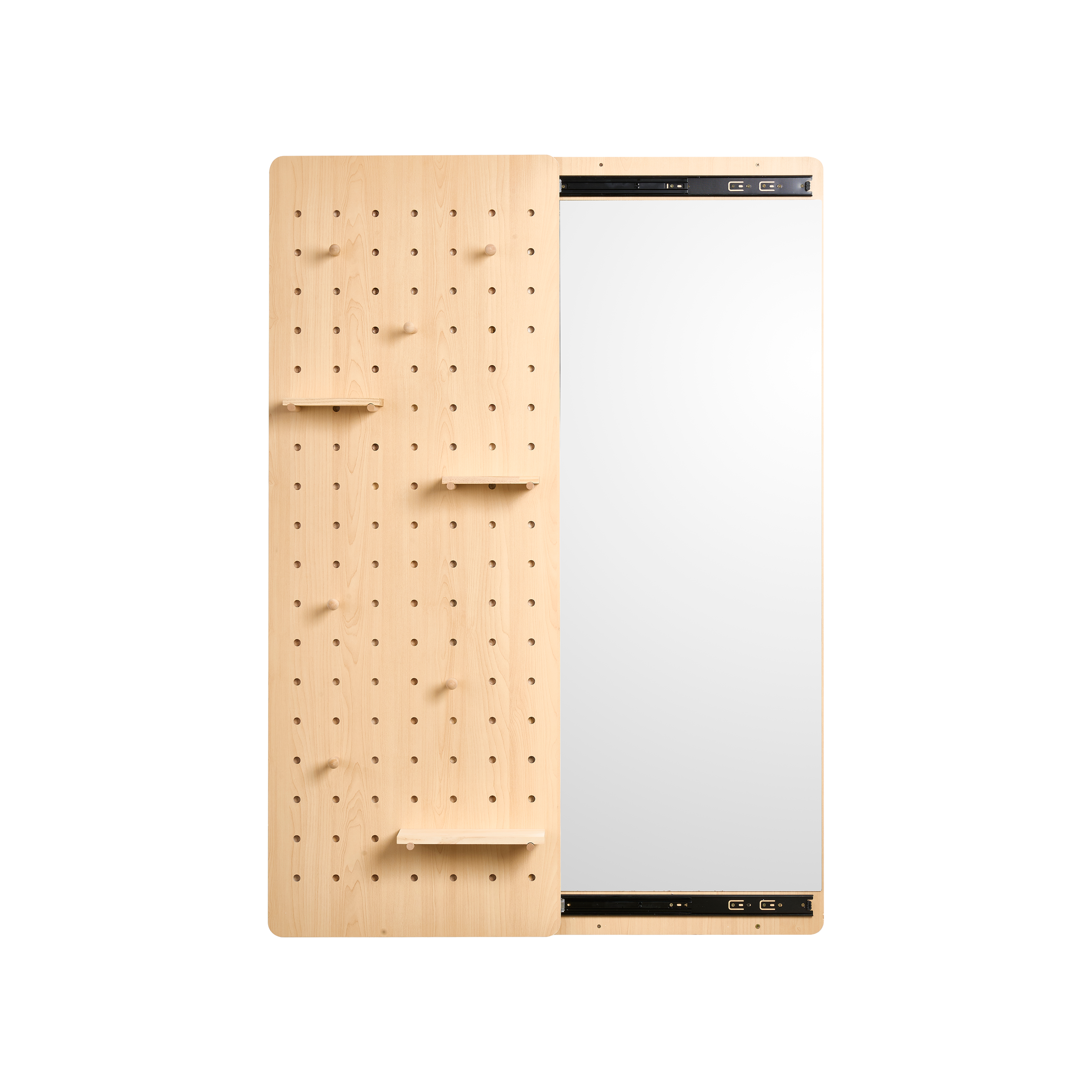 Narelle Sliding Pegboard Mirror - Natural (2 Sizes)