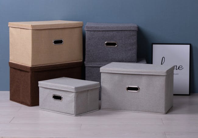Leonard Fabric Storage Box - Slate - Large - 4