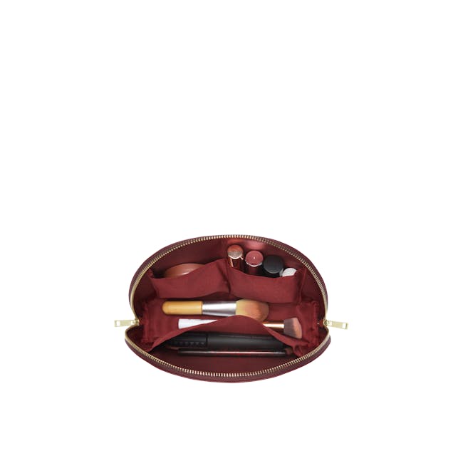 Personalised Saffiano Leather Organizer Pouch - Burgundy - 2