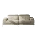 Sense 3 Seater Sofa with Adjustable Headrest - Beige (Faux Leather)