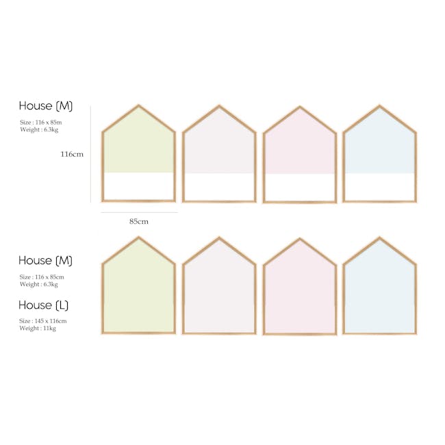 Momsboard Reve House Magnetic Writing Board - Pink with White - 5