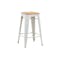 Bartel Counter Stool with Wooden Seat - White