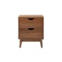 Zephyr 4 Drawer Queen Bed in Walnut, Shark and 2 Kyoto Twin Drawer Bedside Tables in Walnut - 15