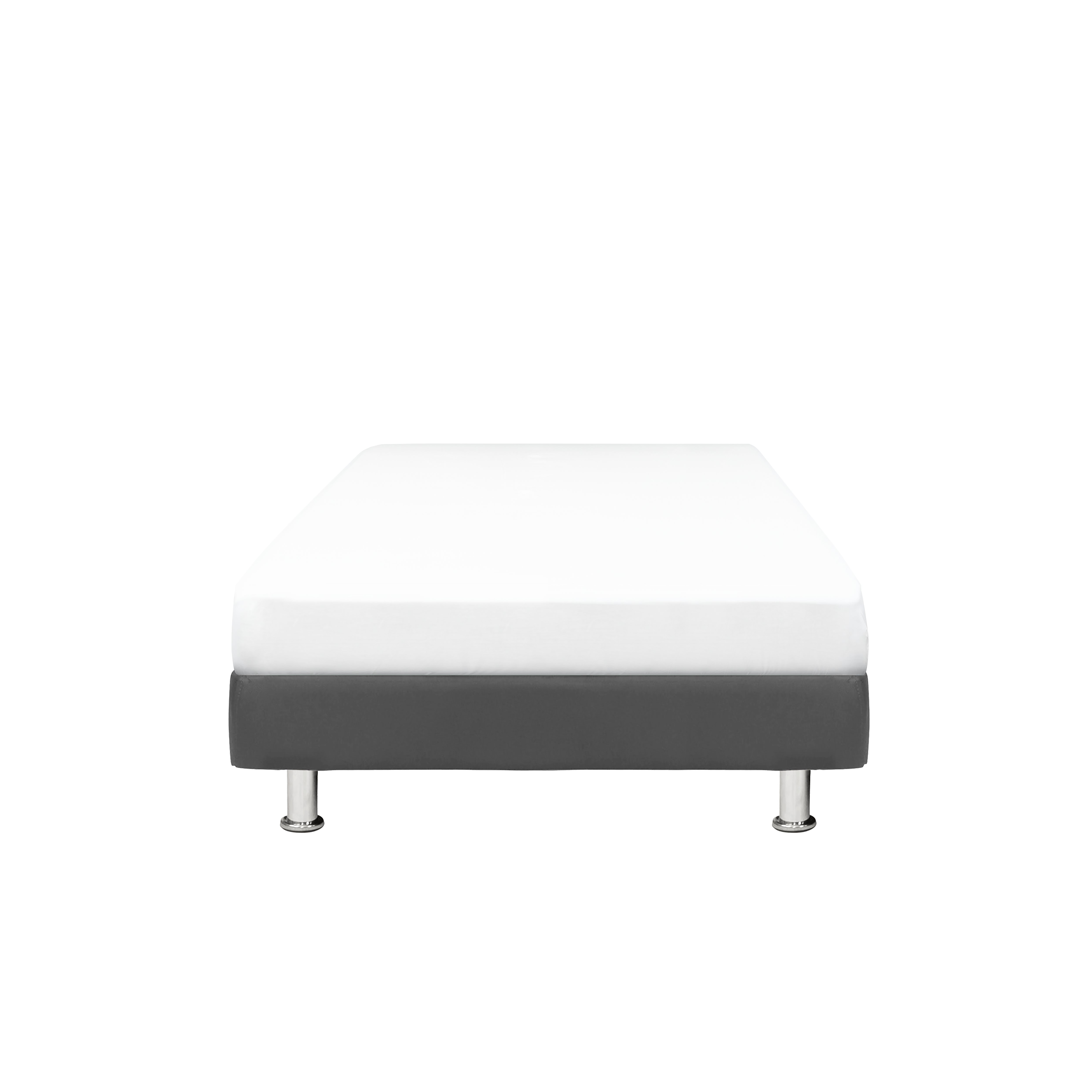ESSENTIALS Single Divan Bed - Grey (Faux Leather)