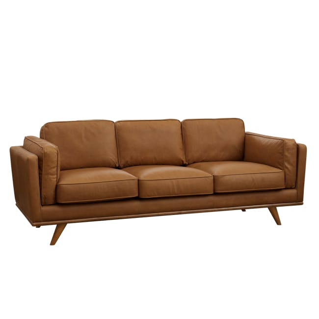 Charles 3 Seater Sofa - Cigar (Premium Aniline Leather) - 2