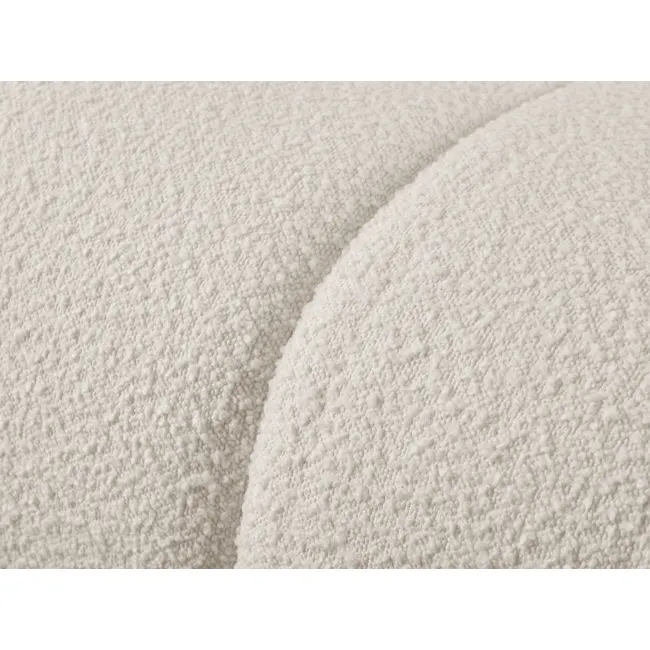 Cosmo 3 Seater Sofa - Walnut, White Boucle (Eco Clean Fabric) - 9 - White textured carpet, soft and cozy, fluffy surface