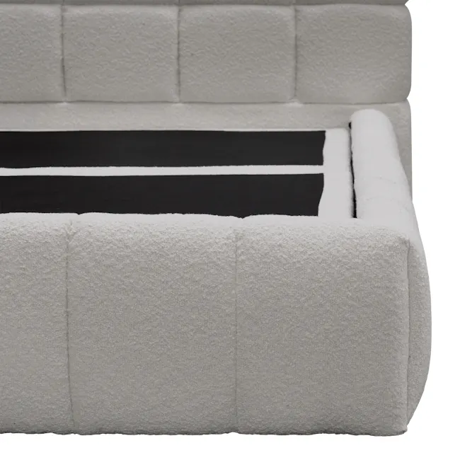 Aubrielle Storage King Bed - Light Grey Boucle - 20