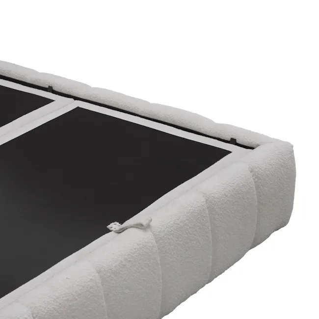Aubrielle Storage King Bed - Light Grey Boucle - 19