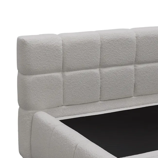 Aubrielle Storage King Bed - Light Grey Boucle - 15