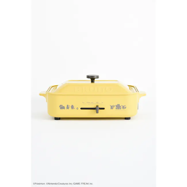 BRUNO Pokémon Compact Hot Plate - 7 - Yellow kitchen appliance with "BRUNO" branding, Compact cooking device featuring