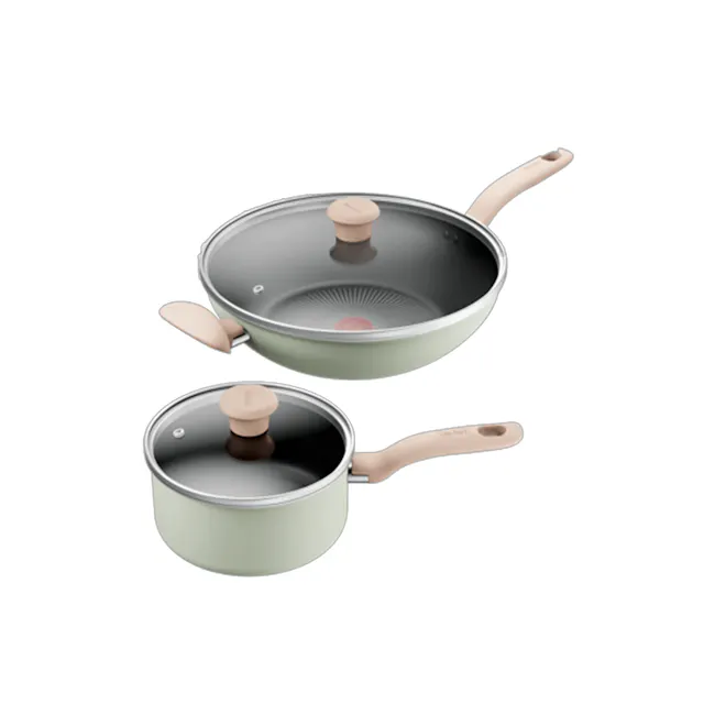 Tefal So Matcha 4-piece Set (Wok Pan 30+lid + Saucepan 18+lid) (G179S4) - 1